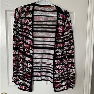 Belldini Floral Striped Women's Sweater